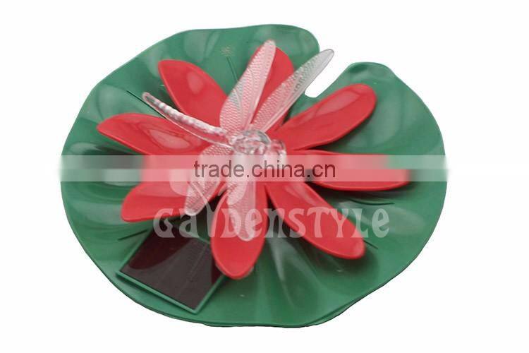 china led light fixtures in china, solar floating ball Lotus Flower with dragonfly shape led light wholesale price