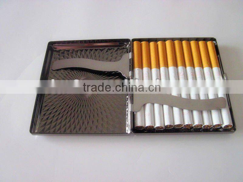 Metal cigarette case for 20pcs. Plated and embrossing