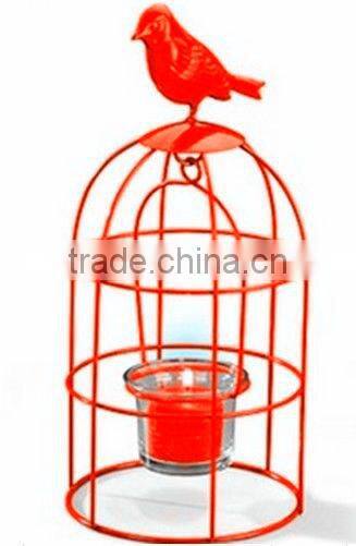 Bright coloful BirdCage Candle Holder