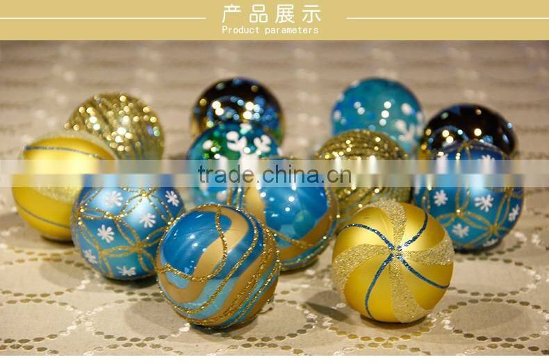 6cm Gold Blue Christmas tree ornaments holiday activities space decoration ornaments