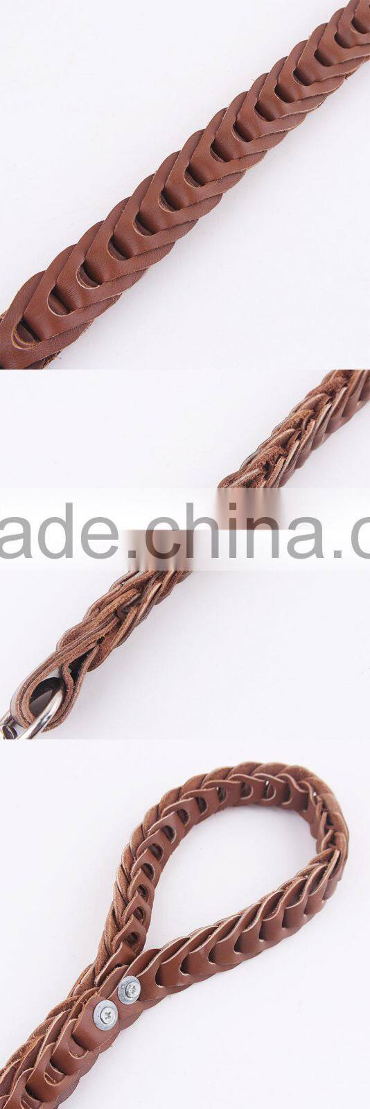 Real leather dog leash for big dog ,dog collars and leash