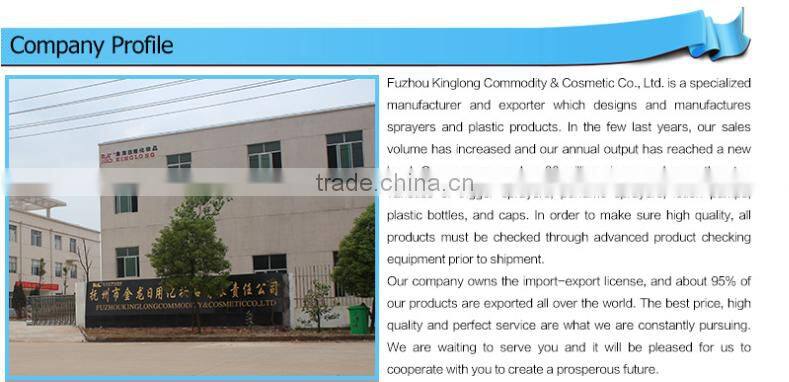 decorative plastic bottles cosmetic bottles airless polyurethane foam machine trigger sprayer