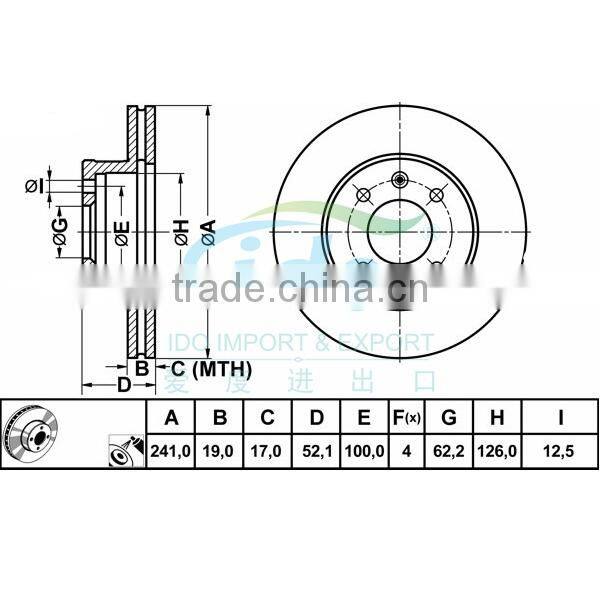 G3000 cast iron brake disc for HYUNDAI ACCENT Saloon 5171225060;5171225010