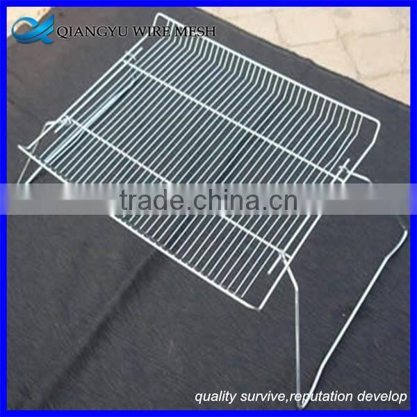 camping barbecue net with handle/ chrome plated barbecue grill wire mesh