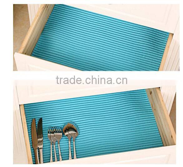 DIY stripes soft PVC anti-slip kitchen cupboard pad bathroom mat