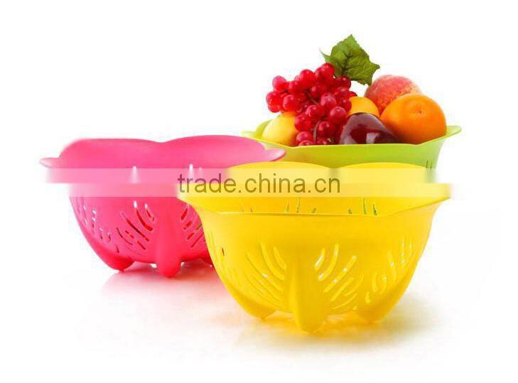 candy colors flower shaped fruit basket kitchen vegetable basket strainer