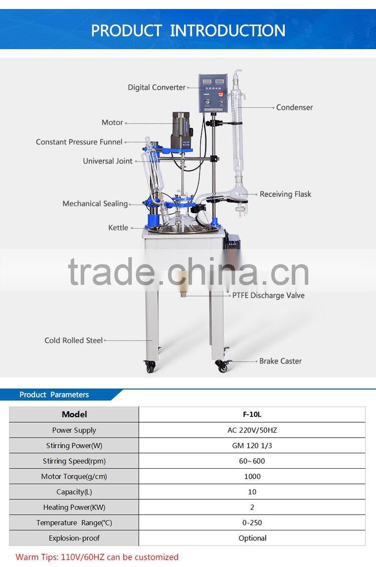 KD Glass Reactor Pressure Vessel for Extraction