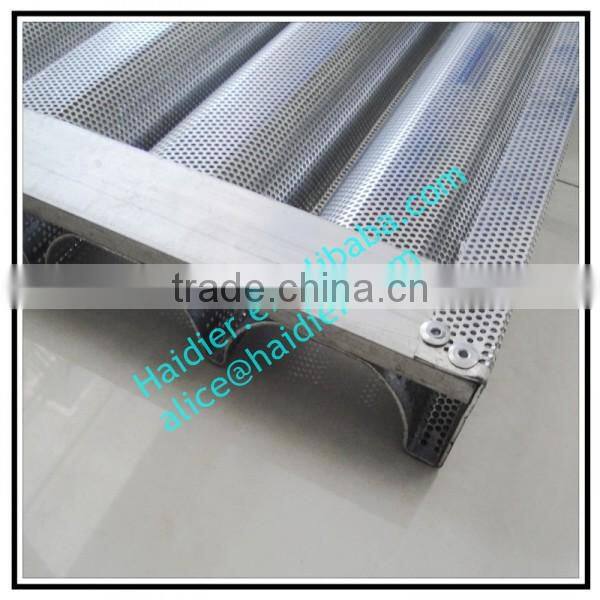 Aluminum alloy perforated 5 grooves teflon french baking pan/french baguette tray for oven