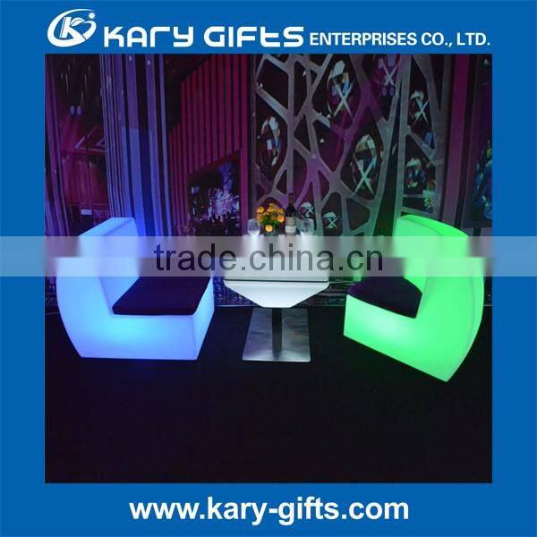 LED lighting plastic coffee table with rc control and battery AC adapter watorproof IP65