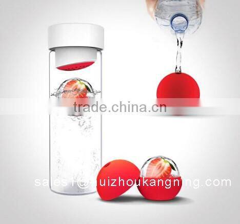 Glass Water Bottle with Fruit Iceball Maker