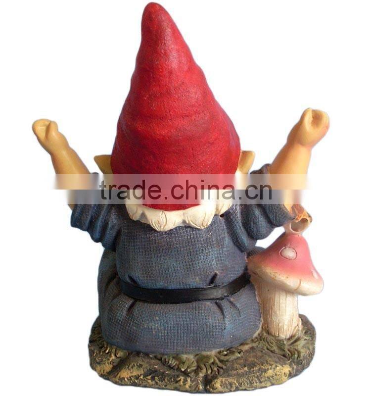 Popular cute mini wholesale funny garden slouching gnome with bird