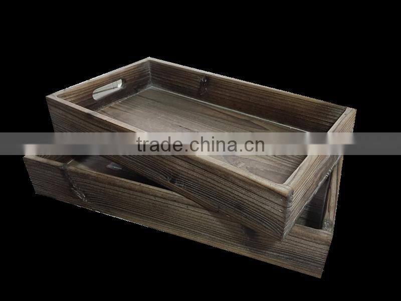 Customized Unfinished Wood Material distressed wooden serving trays