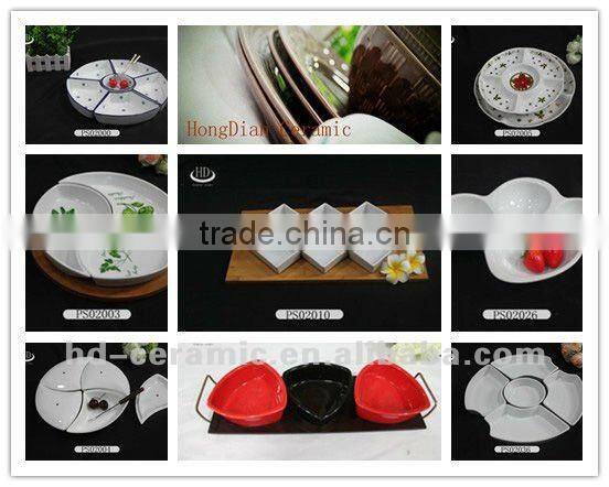 colored ceramic appetizer serving dish