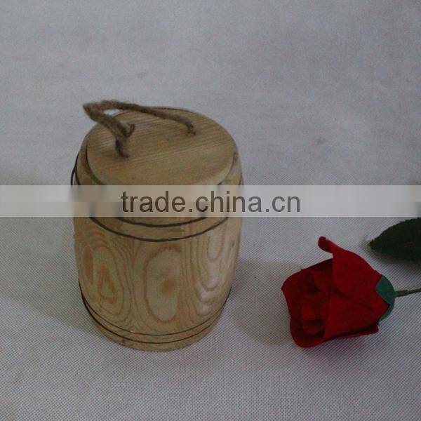 Customize round mouth wooden tea packing cans,coffee beans storage box