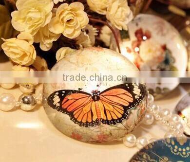Butterfly clear crystal dome glass paperweight door gift wedding