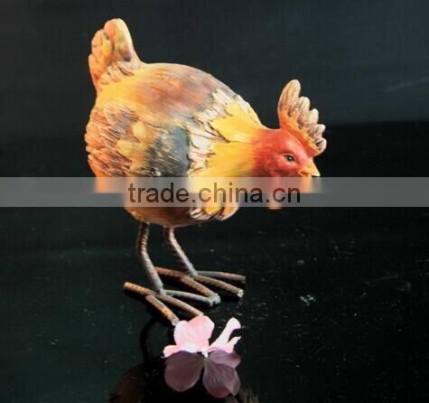 Plating color iron legsd garden ornament chicken figurine