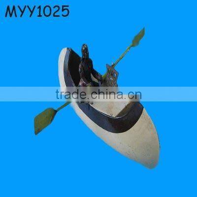 polyresin viking and viking ship model