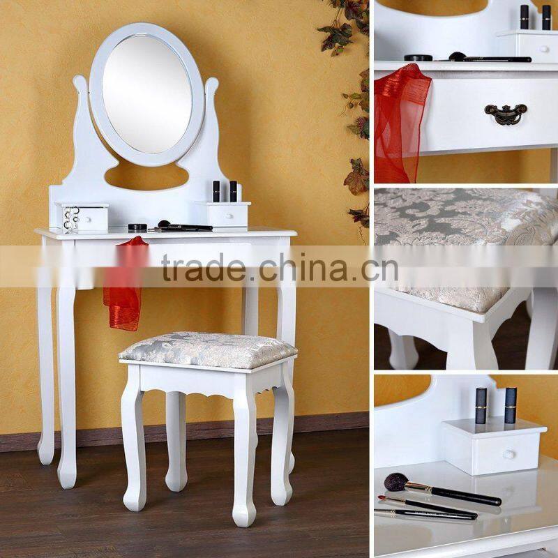 cheaper white vanity dresser + Hocker/ white dressing table with hocker /wood dressing table in weiss