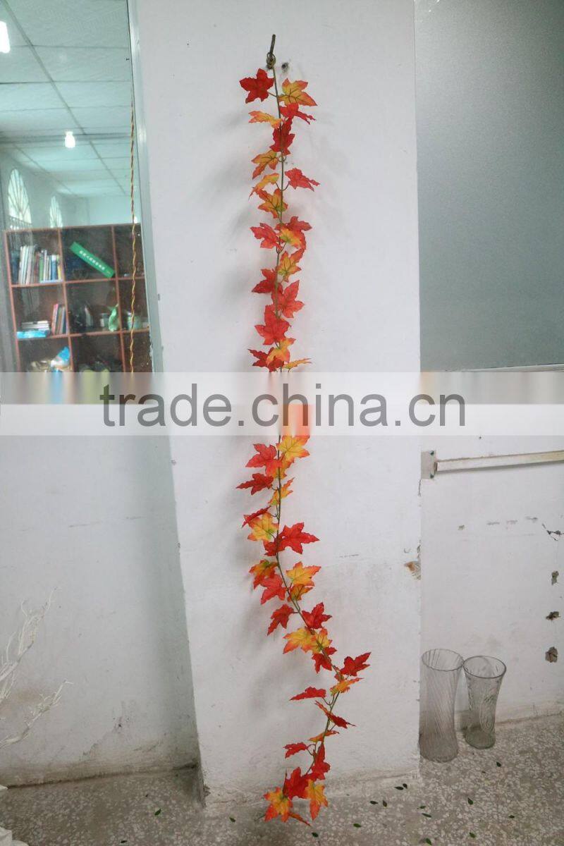 High quality artificial red maple leaf garland