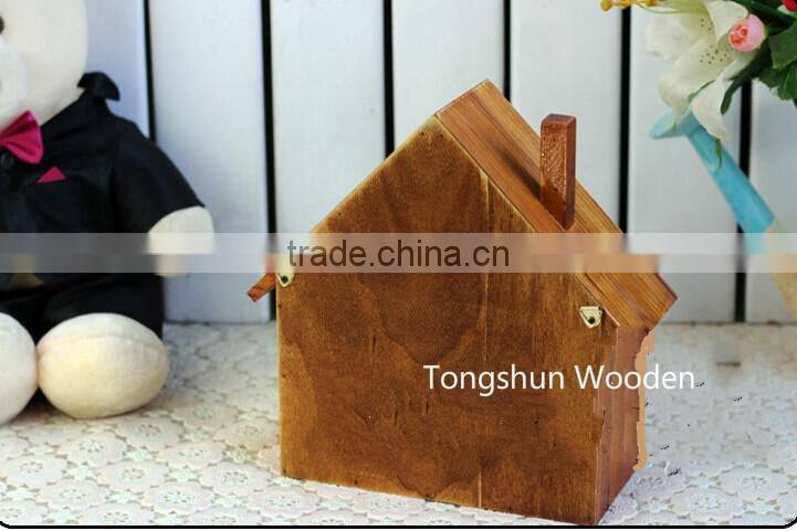 home decoration Retro small wood house wooden storage box flower pots racks on wall
