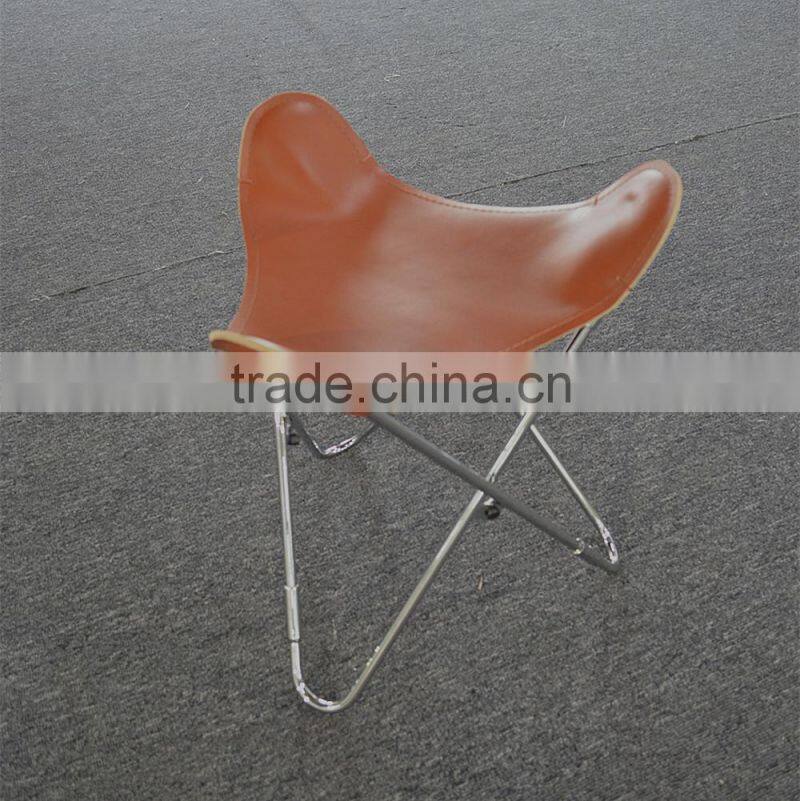 Guaranteed leather leisure chair metal furniture frames iron metal butterfly chair for living room