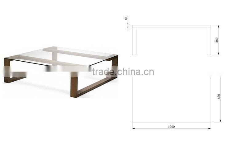 Bronze stainless steel base glass coffee table
