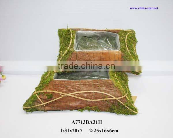 disposable moss plant pot for cemetary