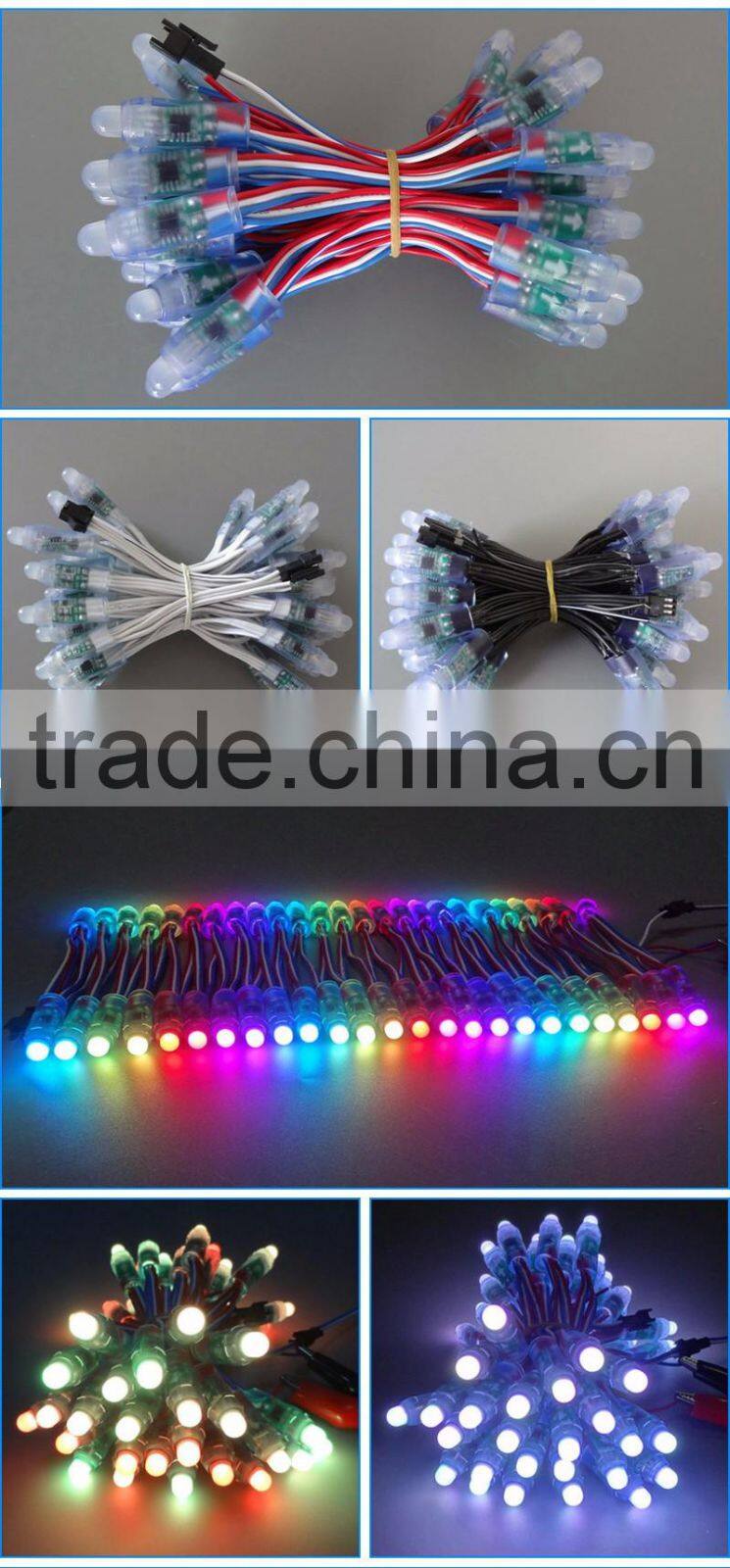 LED String Light Waterproof IP68 Full Color 12mm F8 RGB LED strawhat light