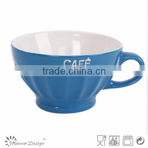 Fast shipment low MOQ 2015 ceramic breakfast soup bowl with saucer,ceramic soup mug with saucer, ceramic big cup and saucer