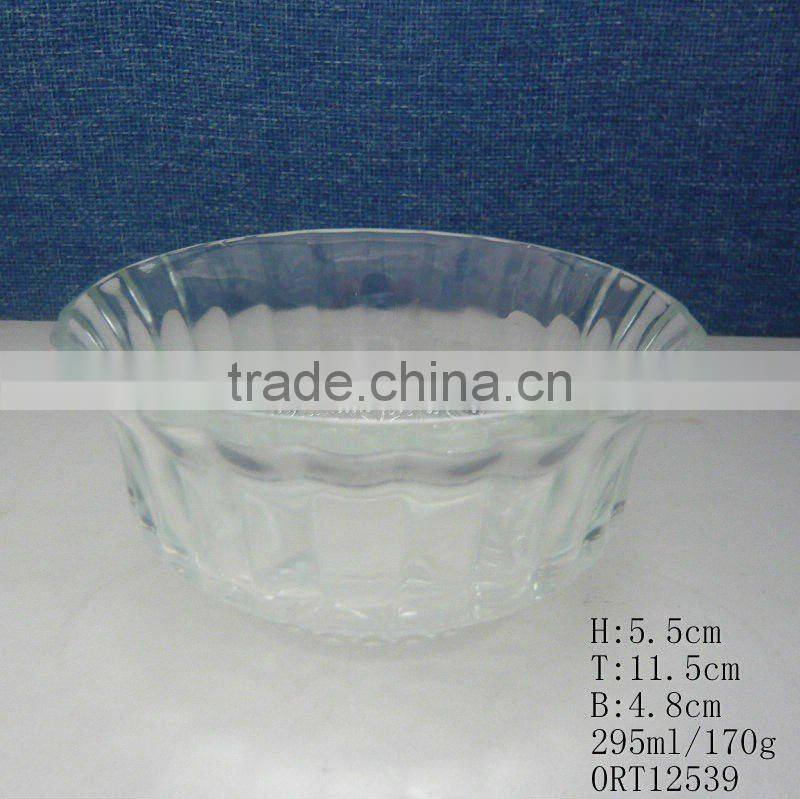 Clear glass candy bowl with decall round glass candy bowl