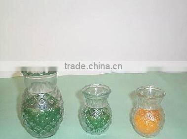 High quality different size pineapple shape candle glass holder