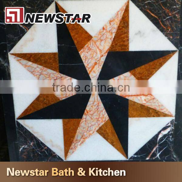 Chinese polished customize flower waterjet marble tiles