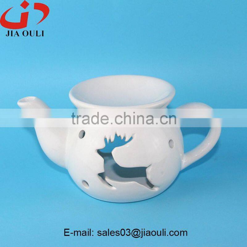 6.5cm Small glazed Ceramic Wax Melter oil burner