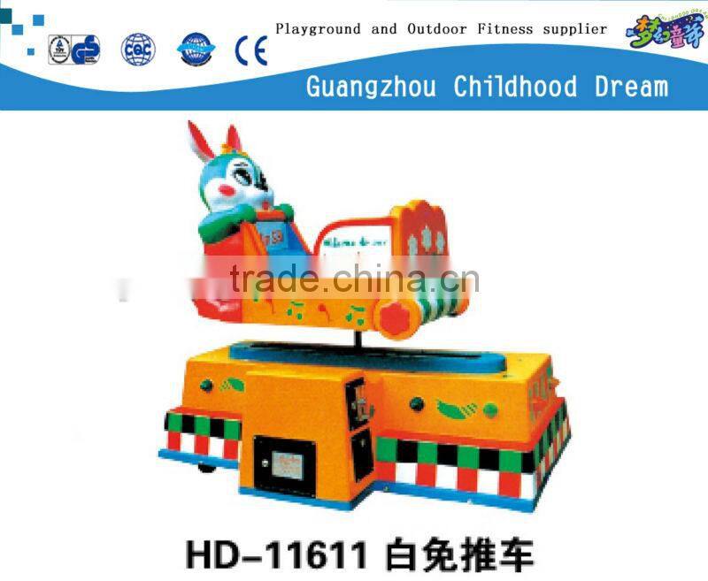 (HD-11611)White Rabbit Cart Amusement Coin Rider