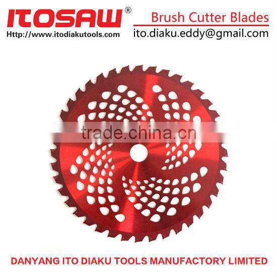 brush Cutter blade for the Mower, SK-5 material 4T with tooth size from 230mm to 600mm, thickness from 1.0mm to 3.0mm