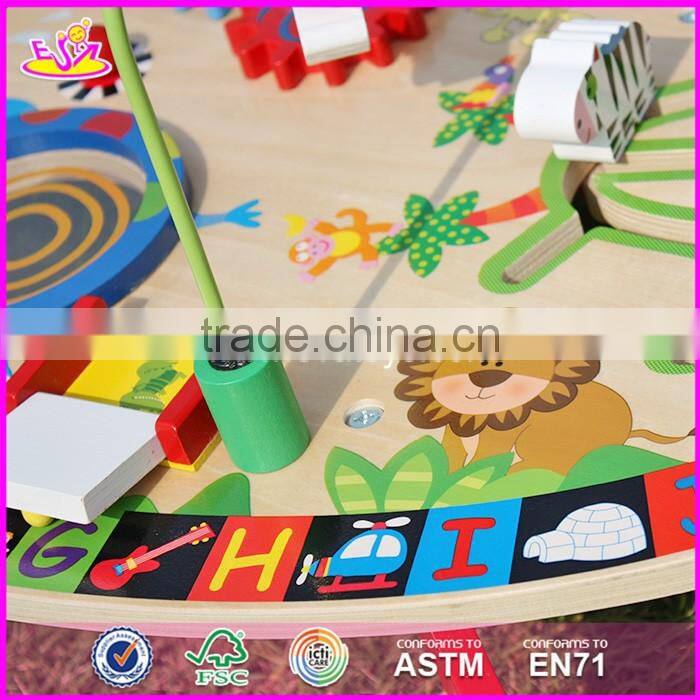 2017 New design multi-function toys wooden toddler activity table W12D065