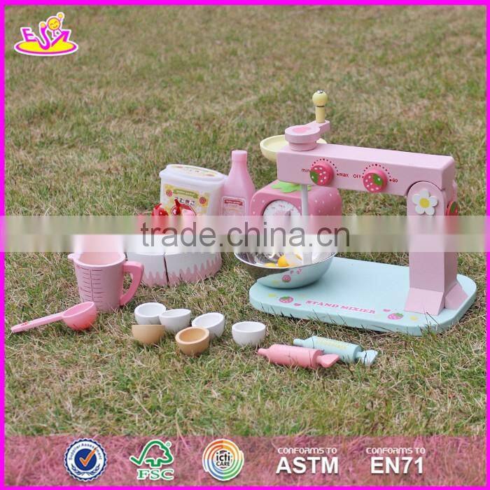 2017 New products children pretend play wooden toy set make a cake W10D013