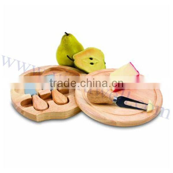 AM-1385 Wooden board with 3pc cheese knife set