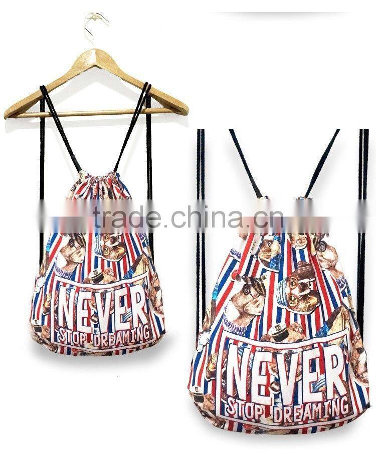 GYM backpack Drawstring Bucket Shoulders Travel Bag many dogs