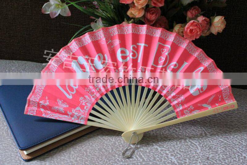 Customized bamboo paper fan