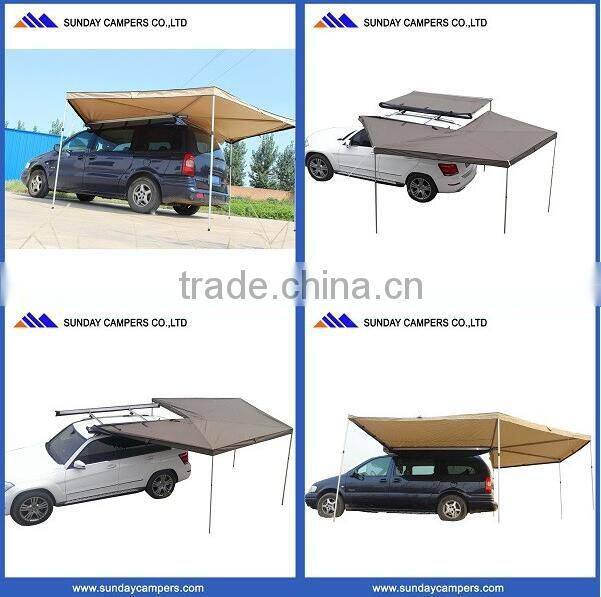 Family camping equipment outdoor 270 degree awning with change room