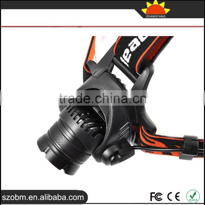 Wholesale high quality XQ50 T6 LED 2000Lm Waterproof Rechargeable LED Headlamp with 18650 battery ,charger