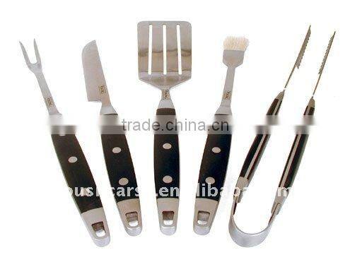 5 Piece Stainless Steel BBQ Tool Set/cooking utensils tool set With POM handle