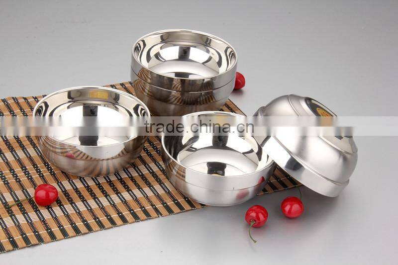 12cm-18cm modern design stainless steel double wall rice bowl