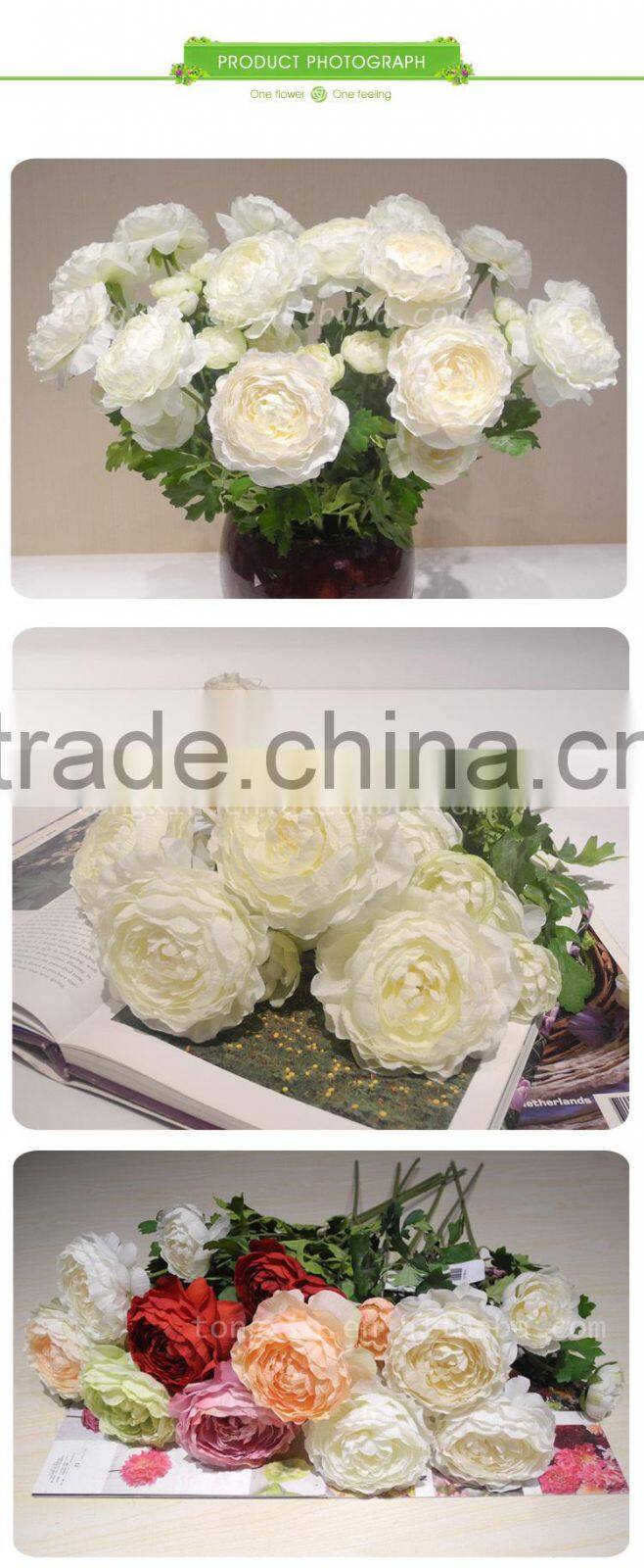 Western-style decorate flowers high quality look realistic ranunculus flower