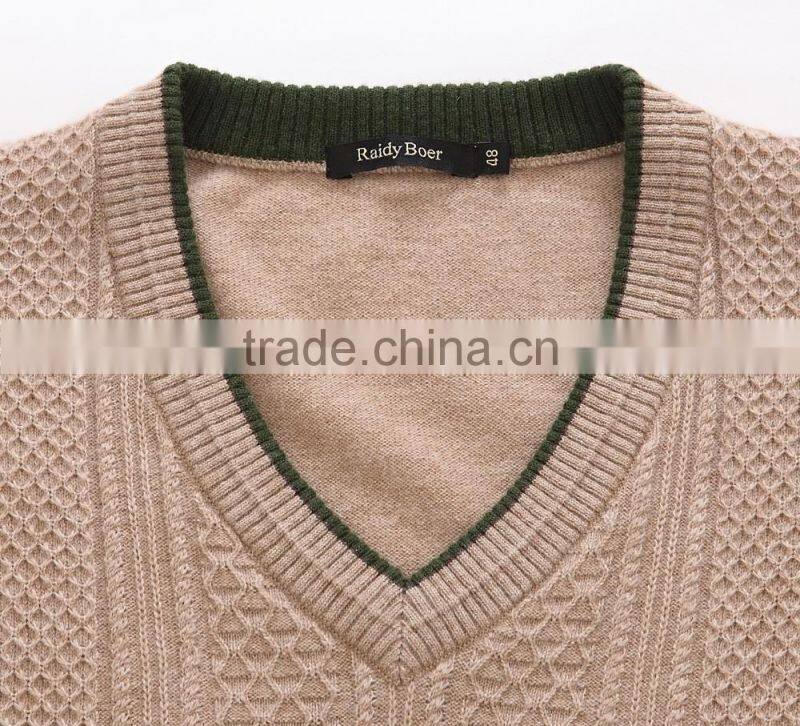 custom high quality fashion design wool / cashmere knit sweater