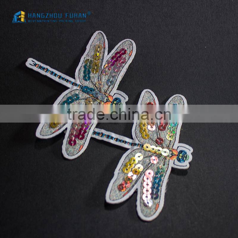 Manufacturer Wholesale Dragonfly Embroidery Applique Beads Patch