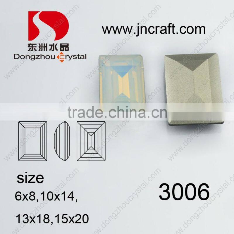 China garment accessory Imitation SW Light Sapphire rectangle rhinestone for wedding dress