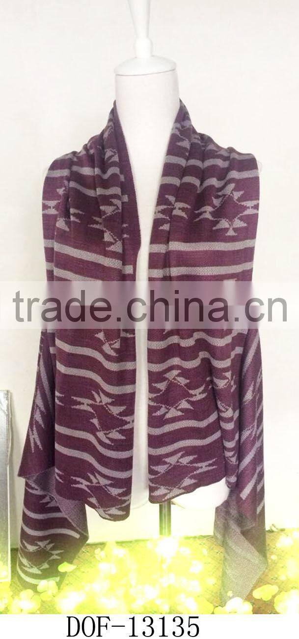 Fashion lady designer knitted acrylic crochet shawl for winter