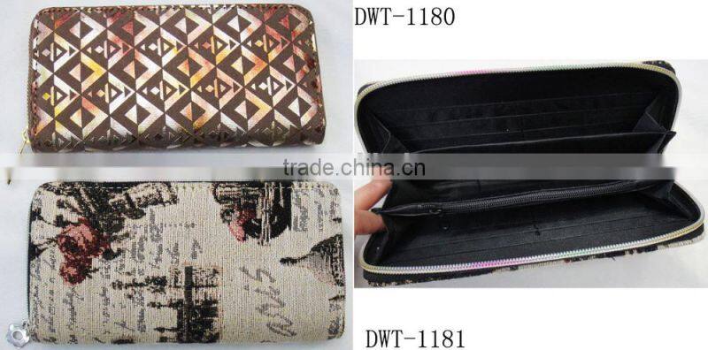 2017 Hot lady designer canvas cotton hand wallet